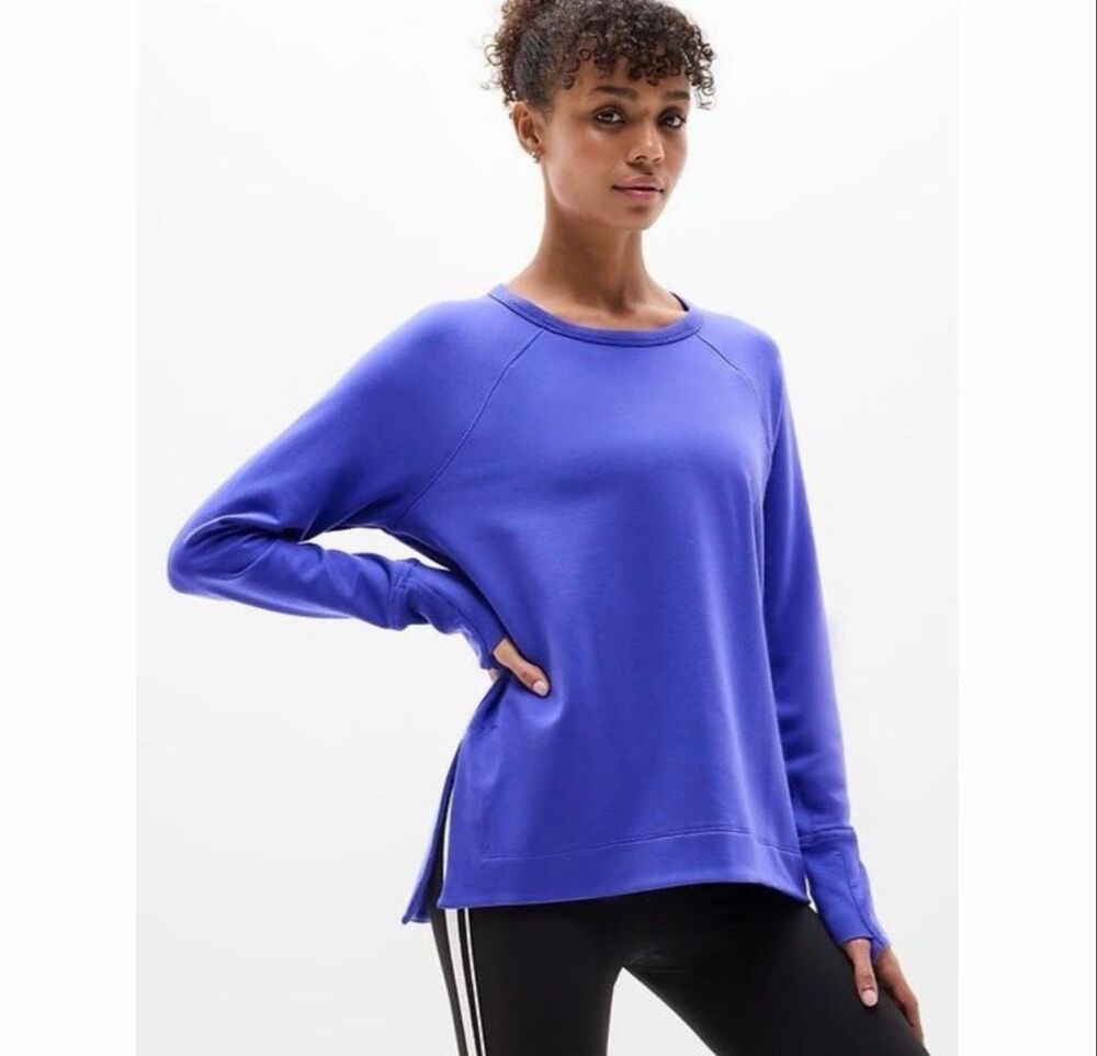Athleta Coaster Luxe Recover Pullover Sweatshirt purple Womens XL NEW